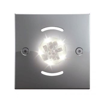 Прожектор FLUVO luchs® NT2 LED (белый, нержавеющая сталь - глянцевый, рамка квадратная 180х180 мм, для бетонных бассейнов с отделкой пленка)