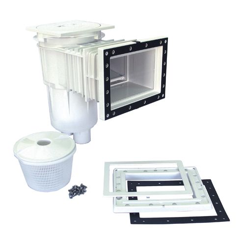 Скиммер 17,5 л, крышка квадратная, удлиненное входное отверстие, цвет бежевый, ABС-пластик, для пленочного бассейна