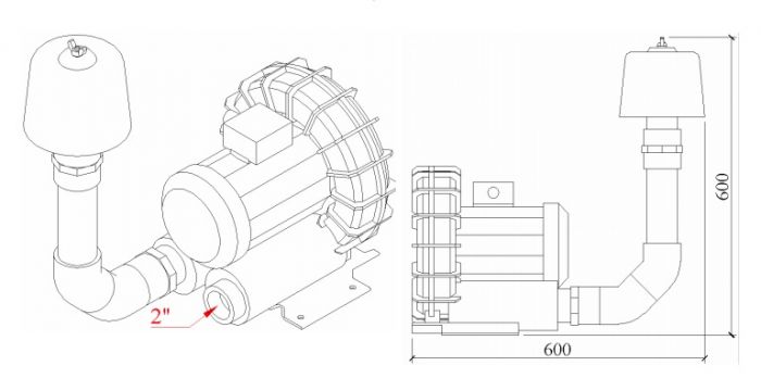 Компрессор низкого давления HPE HSC0210-1MA151-1 (210/108* м3/ч, 1,5 кВт, 220В)