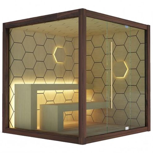 Сауна Hexagon, 233x180x212 см, нагрев 9 kW 230/400V 3~, цифровая панель, Тсуга канадская, внешняя установка
