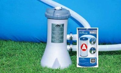 Овальный бассейн Intex на опорах 610х366х122см (фильтр-насос 220В, лестница, настил, тент)