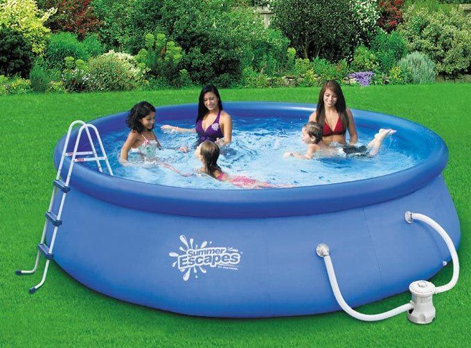 Круглый бассейн Summer Escapes 396х99см (фильтр-насос 2,27м3 220В, лестница, подстилка, тент)