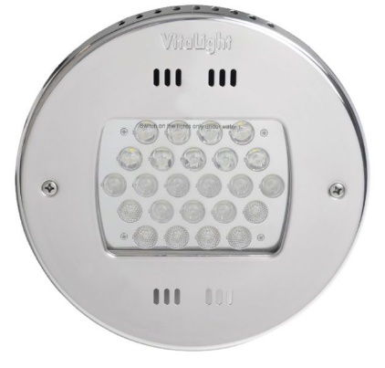 Прожектор LED, D=270мм, 24x3Вт, RGB, 12 В, без ниши, сталь 316L/Бр (4380220)