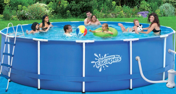Круглый бассейн Summer Escapes 549х132см (фильтр-насос 5,7м3 220В, лестница, настил, тент, набор для чистки DELUXE, скиммер)