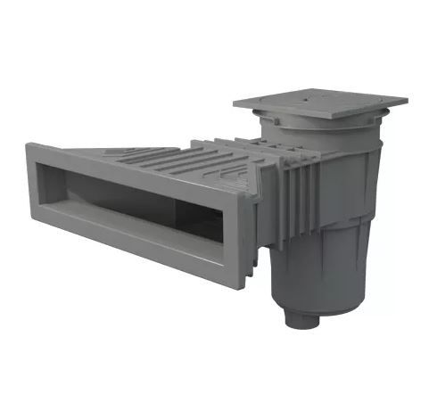 Скиммер 17,5 л, крышка квадратная, без вставок, цвет белый, 495x80, ABС-пластик, для пленочного бассейна