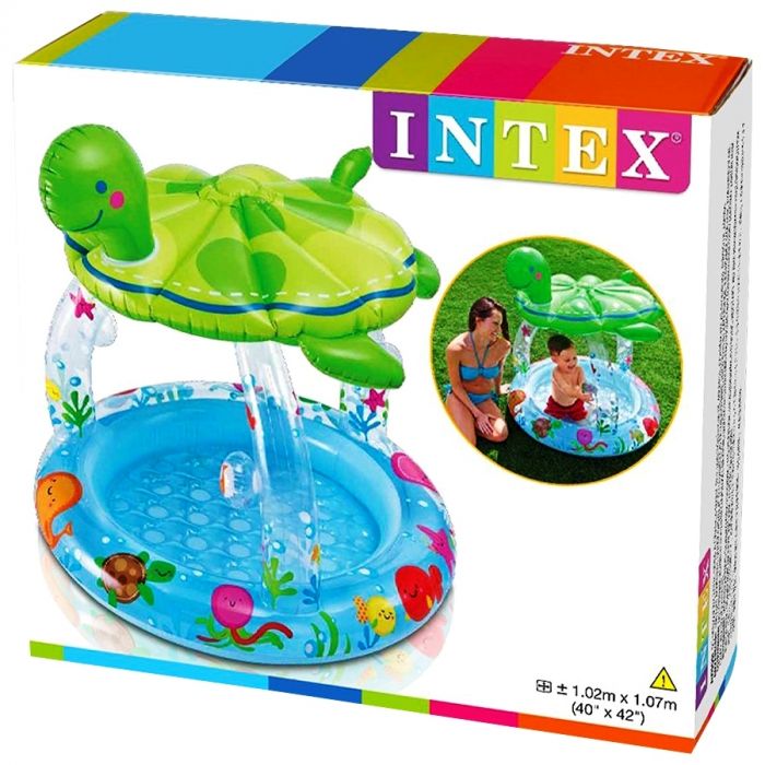Круглый бассейн Intex Черепаха с навесом 102х107см