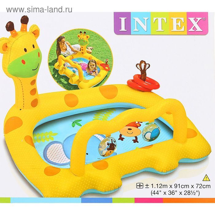 Прямоугольный бассейн Intex Жираф 112х91х72см