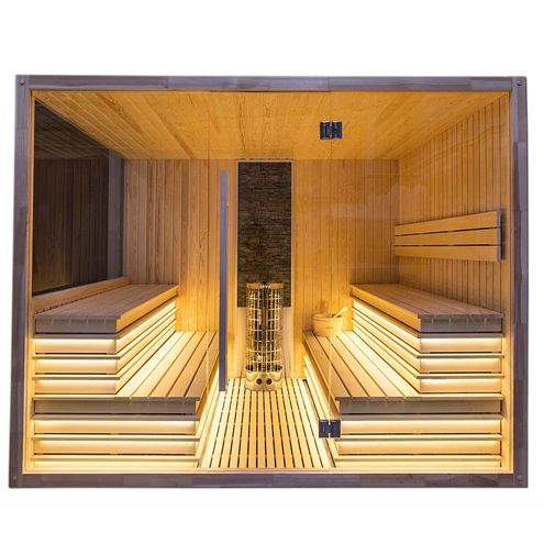 Сауна Miramonte, 300x300x210 см, нагрев 13,5 kW 230/400V 3~, цифровая панель, Тсуга канадская, внешняя установка