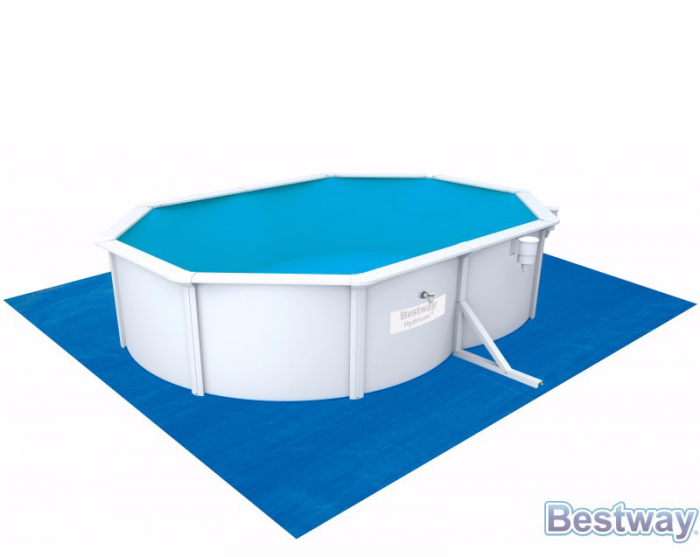 Овальный бассейн BestWay 500х360х120см (фильтр-насос 3,0 м3/ч, настил, лестница, скиммер)