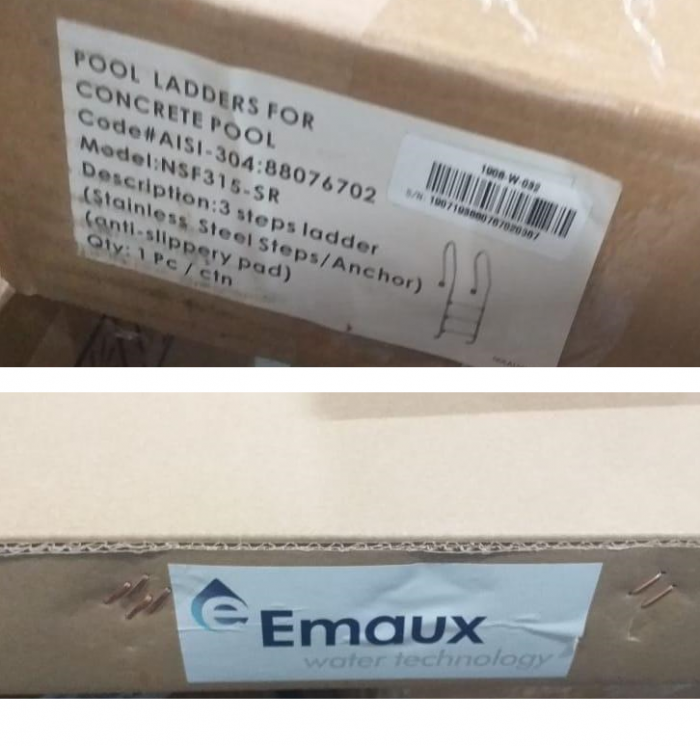 Лестница 3 ступени (у.б.) Emaux NSF315-S  AISI-304 (88076702)