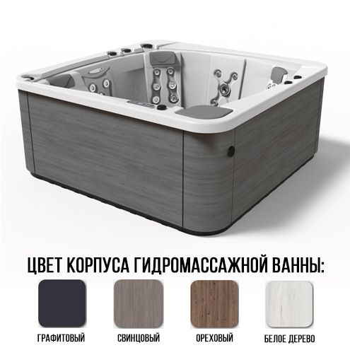 Ванна гидромассажная Pacific 70 plus Nordic, кабина ореховый, 220 x 216 x 91 см, LumiPlus, ECOSpa
