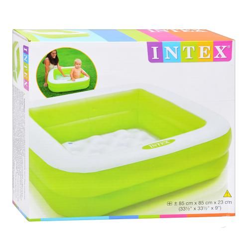 Квадратный бассейн Intex 85х85х23см, 2 цвета, 1-3 года