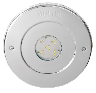 Прожектор LED, D=270мм, 15 диодов, белый теплый, 24 В DC, без ниши, 316L/Rg5 (40201420)