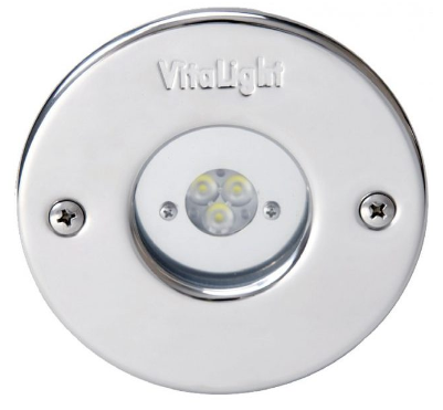 Прожектор LED, D=110мм, 3 диода, белый теплый, 24 В DC, без ниши, 316L/Rg5 (40400420)