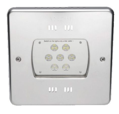 Прожектор LED, 270х270мм, 21 диод, белый теплый, 24 В DC, без ниши, 316L/Rg5 (40800420)