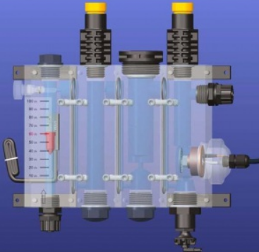 4-х камерная ячейка с держателями датчиков потока pH, Redox, Хлор (Пот.), Хлор (Амп.) Seko