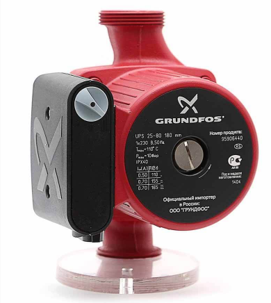 Циркуляционный насос Grundfos UPS 25-80 180 (в комплекте с накидными гайками)
